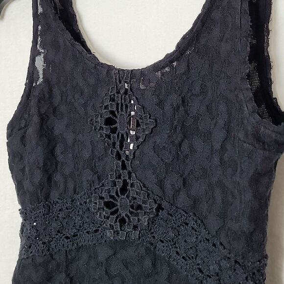 Free People Sheer Lace Mini Dress Size Small - Picture 4 of 9